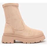 Resti Women's eco-suede boots in beige Classy Girl | Shoptok.si
