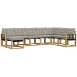 vidaXL Zunanja garnitura za sedenje 8 pcs Bela in svetlo siva, (5000281724) | Shoptok.si