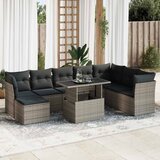 Maison Chic Seti vrtnega pohištva - Vrtna garnitura - Vrtni pohištvo set 9-delna z blazinami siv poli ratan, (21796199) | Shoptok.si