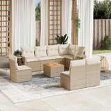 vidaXL 9-dijelni set vrtnih sofa s jastucima bež od poliratana | shoptok.hr