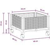  Vrtni saksija s kotačima Smeđa 40 x 40 x 29 cm PP - Smeđa 40 x 40 x 23 cm s kotačima | shoptok.hr