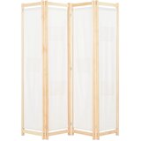 Sobna pregrada s 4 panela od tkanine 160 x 170 x 4 cm krem | shoptok.hr