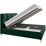 CARRYHOME oblazinjena postelja 180 cm x 200 cm , tekstil temno zelena | Shoptok.si