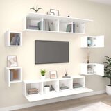 vidaXL Komplet TV omaric 8-delni bel konstruiran les | Shoptok.si
