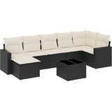  8-dijelni set vrtnih sofa od poliratana s jastucima crni | shoptok.hr