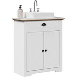vidaXL Kupaonski ormarić za umivaonik "BODO" bijelo-smeđi 70x35x80 cm | shoptok.hr