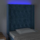 vidaXL LED uzglavlje tamnoplavo 83x16x118/128 cm baršunasto | shoptok.hr