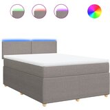 Maison Chic Box spring postelja - Vzmetna postelja z vzmetnico taupe 140x190 cm blago SL4398, (21888552) | Shoptok.si
