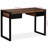  Radni stol s 2 ladice od masivnog obnovljenog drva 120x50x76 cm | shoptok.hr