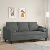 vidaXL Kavč trosed z blazinami temno siv 180 cm blago Cene
