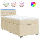 Maison Chic Box spring postelja - Vzmetna postelja z vzmetnico krem 90x200 cm blago SL23980, (21879966) | Shoptok.si