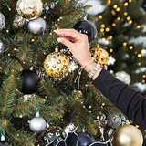  Set Božićnih Kuglica 8 cm, Zlatno-Crna - 16 komada | shoptok.hr