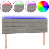 Maison Chic led posteljno vzglavje - vzglavna omarica - nočna omarica svetlo sivo 144x5x78/88 cm žamet, (21712171) Cene