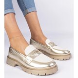 Gemre Golden women's moccasins with white insert Sugetti | Shoptok.si