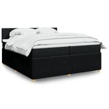 vidaXL Krevet s oprugama i madracem crni 200x200 cm od tkanine | shoptok.hr