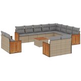  13-dijelni set vrtnih sofa s jastucima poliratan Bež | shoptok.hr
