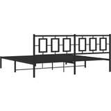 Metalni okvir za krevet s uzglavljem crni 200x200 cm | shoptok.hr