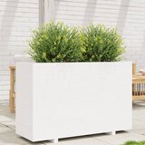 vidaXL Vrtno cvetlično korito belo 110x40x72,5 cm trdna borovina Cene