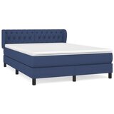 vidaXL Box spring postelja z vzmetnico modra 140x200 cm blago | Shoptok.si
