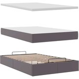 vidaXL Otomanski posteljni okvir z vzmetnico siv 120x200 cm um. usnje | Shoptok.si