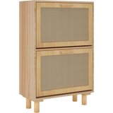Ormarić za cipele smeđi 52 x 25 x 80 cm drvo i prirodni ratan | shoptok.hr