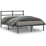 vidaXL Kovinski posteljni okvir z vzglavjem črn 140x200 cm | Shoptok.si