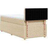 vidaXL Box spring postelja z vzmetnico krem 100x200 cm blago, (21305358) | Shoptok.si