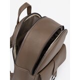 Shelvt Dark beige women's eco leather backpack | Shoptok.si