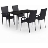  5-dijelni vrtni blagovaonski set crni | shoptok.hr