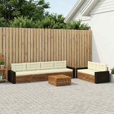  Set vanjskih sofa s jastukom 7 pcs Prirodna i krem Poliester | shoptok.hr