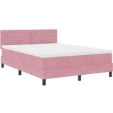  Postelja s vzmetnico in LED Lučko Roza 140x190 cm Žamet, (22050365) | Shoptok.si