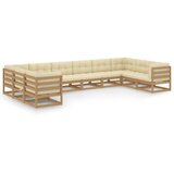 The Living Store Vrtna sedežna garnitura z blazinami 10-delna medeno rjava - Vrtna Sedežna Garnitura, (21421647) | Shoptok.si