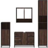 vidaXL Kopalniška garnitura 4-delna rjavi hrast inženirski les | Shoptok.si
