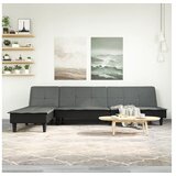 vidaXL Kutna garnitura na razvlačenje tamnosiva 255x140x70 cm tkanina | shoptok.hr