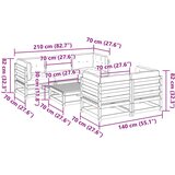  6-dijelni set vrtnih sofa s jastucima voštano smeđi od borovine | shoptok.hr