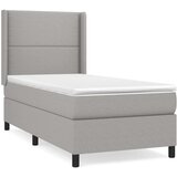  Box spring postelja z vzmetnico svetlo siva 80x200 cm blago, (20899604) | Shoptok.si