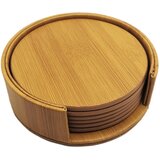 INF Okrogli podstavki iz PU usnja z držalom, 6 pak Brown, (21779240) | Shoptok.si