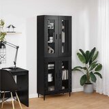  Highboard 2 pcs Crni hrast Inženjerska drva i staklo | shoptok.hr