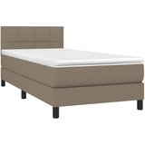  box spring s madracem LED smeđesivi 80 x 200 cm tkanina | shoptok.hr