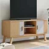 vidaXL TV omarica OLDEN siva in rjava114x43x57 cm trdna borovina