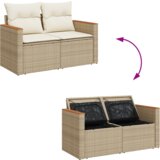 vidaXL 8-dijelni vrtni kauč set s jastučićima Bež Poli Ratan Akacija | shoptok.hr