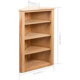 vidaXL kutne police od masivne hrastovine 59 x 36 x 100 cm | shoptok.hr