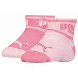 Puma Set 2 parov otroških visokih nogavic Baby Wording Sock 2P 935479 Pink 02