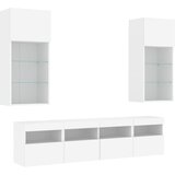  5-dijelni zidni TV elementi s LED bijeli od konstruiranog drva | shoptok.hr