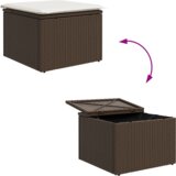 vidaXL 6-dijelna garnitura za vrt s jastucima smeđenog poli ratana, 2-u-1 garnitura za vrt s spremnikom i jastucima smeđenog poli ratana | shoptok.hr