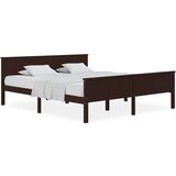 Furnova Posteljni okvir temno rjav iz trdne borovine 200x200 cm, (21938882) | Shoptok.si
