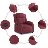  Električni naslonjač od tkanine crvena boja vina | shoptok.hr