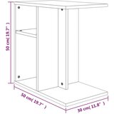  Bočni stolić boja hrasta sonome 50 x 30 x 50 cm od iverice | shoptok.hr