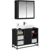 vidaXL Komplet pohištva za kopalnico 2 pcs Črni hrast 80 x 33 x 60 cm | Shoptok.si