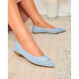 Resti Blue women's pointed-toe ballerinas with embellishment on the nose Tidita | Shoptok.si